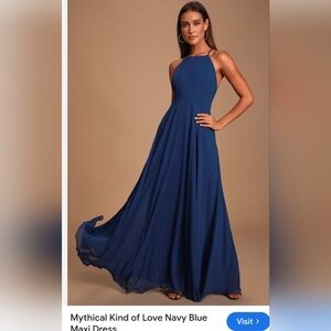 Lulu's Elegant Navy Blue Maxi Dress